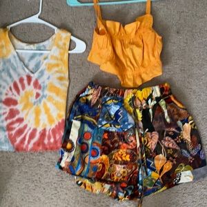 Cute tanks and shorts.